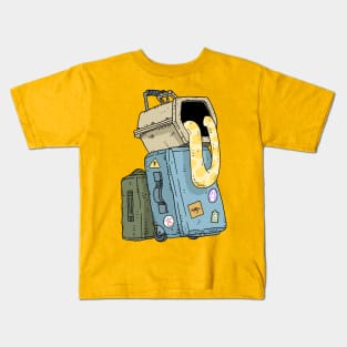 traveling with my python. Kids T-Shirt